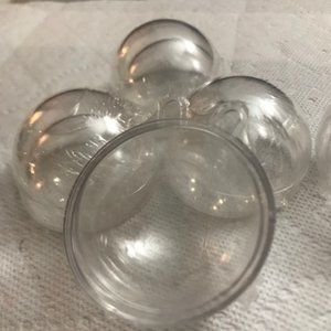 4 pc bag 60mm Clear fillable acrylic round ornament. Can be filled decorated New